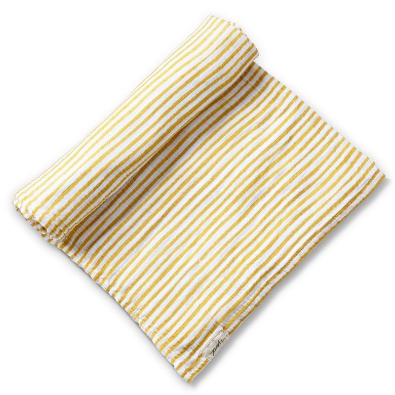 Single Organic Swaddle Blanket Stripes Away-Marigold