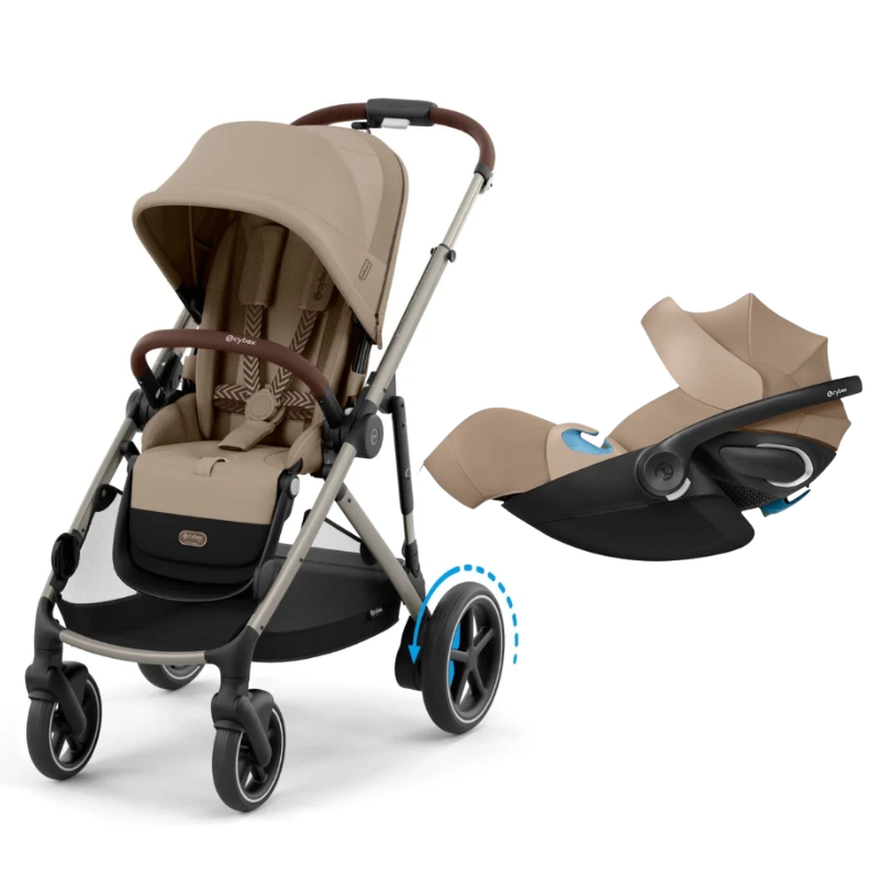 e-Gazelle S Electric Stroller + Cloud G Pro Travel System - Almond Beige