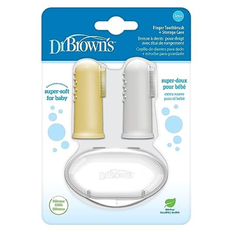 Silicone Finger Toothbrush with Case - 2 Pack