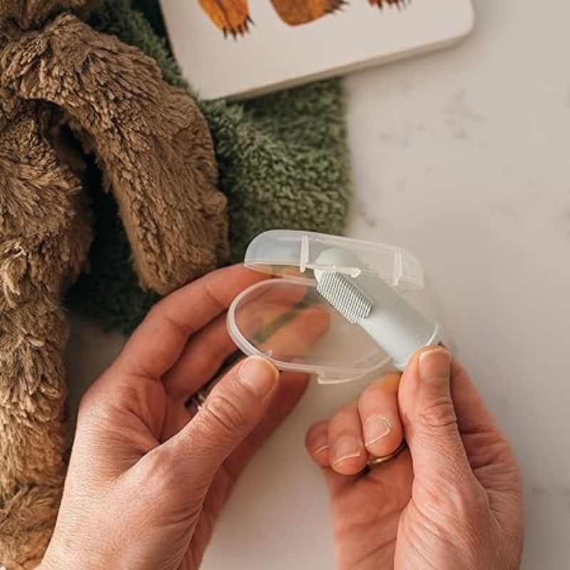 Ensemble de brosse à dents et dentifrice pour doigts de bébé 100 % silicone