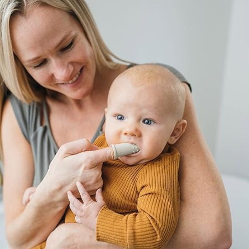 Ensemble de brosse à dents et dentifrice pour doigts de bébé 100 % silicone