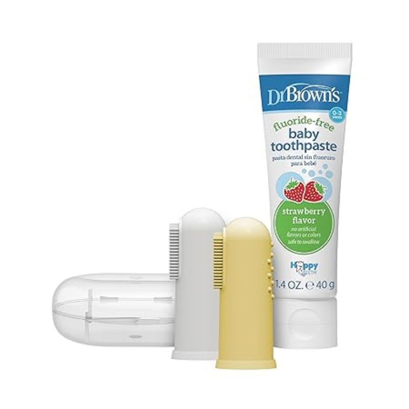 Ensemble de brosse à dents et dentifrice pour doigts de bébé 100 % silicone