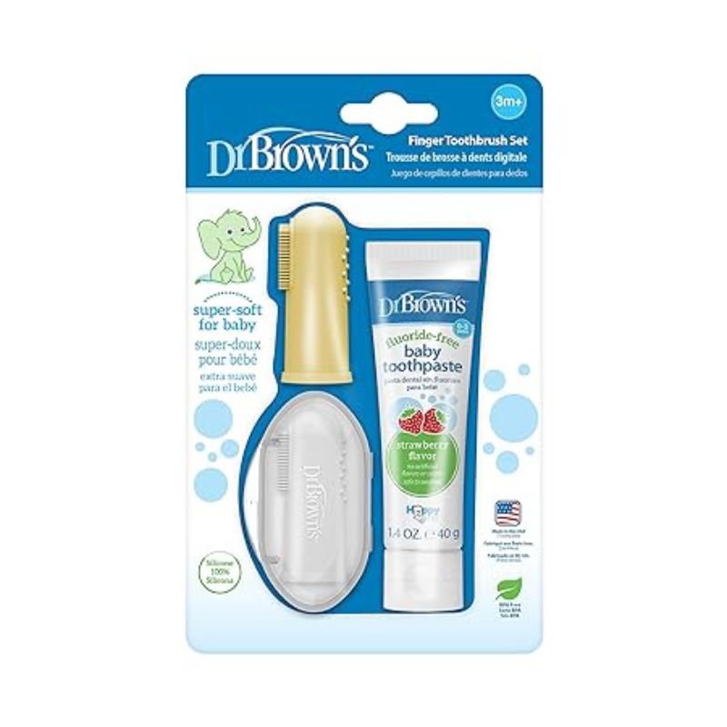 Ensemble de brosse à dents et dentifrice pour doigts de bébé 100 % silicone