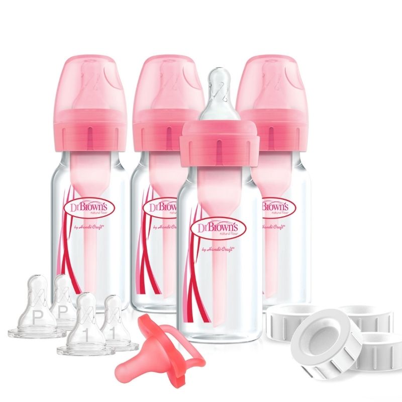Options+ Breast to Bottle 4oz Feeding Set Pink