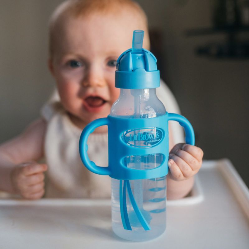 Milestones Narrow Sippy Straw Bottle with Silicone Handles