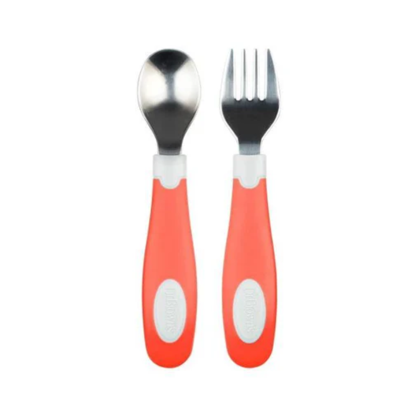 Ensemble fourchette et cuillère à prise souple