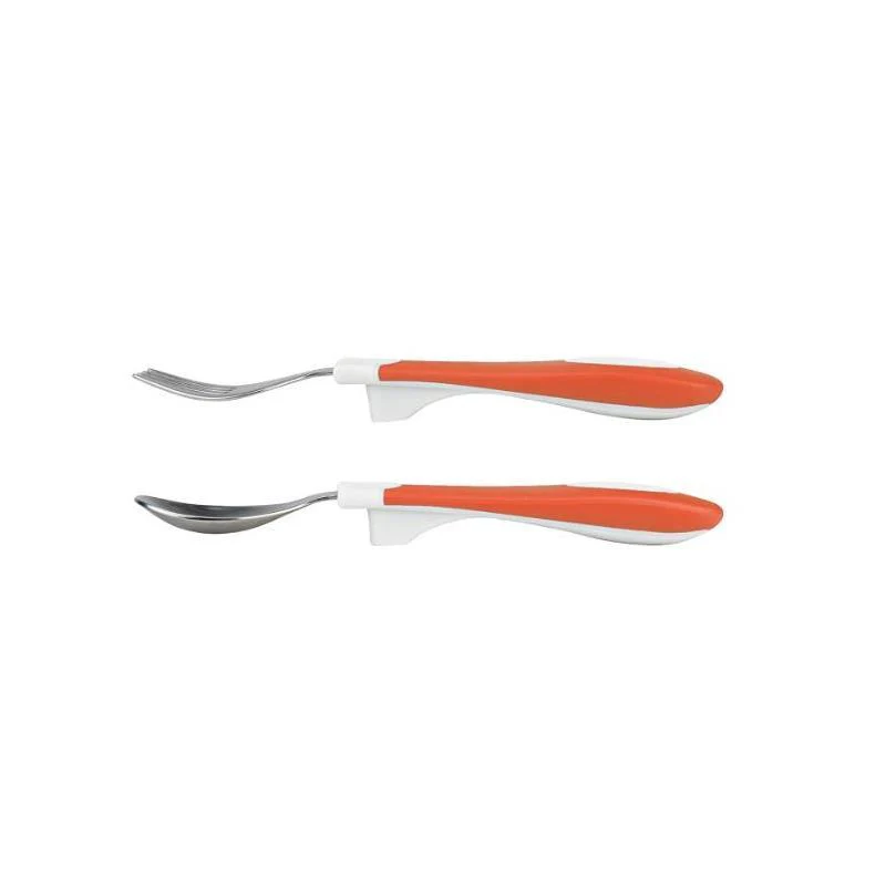 Ensemble fourchette et cuillère à prise souple