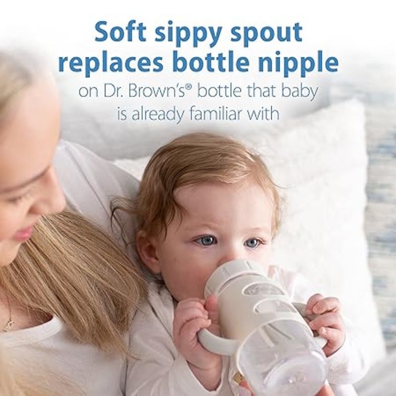 Milestones Wide-Neck Sippy Bottle with 100% Silicone Handles
