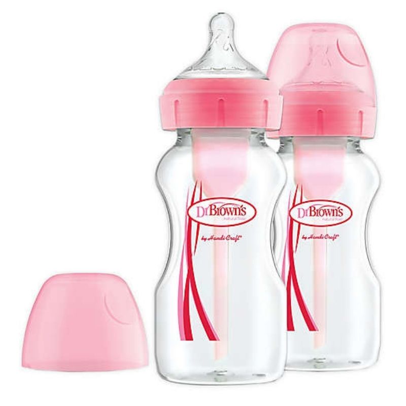 Options+ Wide Neck  9oz Bottle - Pink (2 Pack)