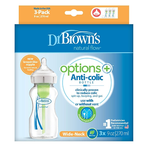 Options+ 9oz Wide-Neck Bottle Polypropylene - 3pk