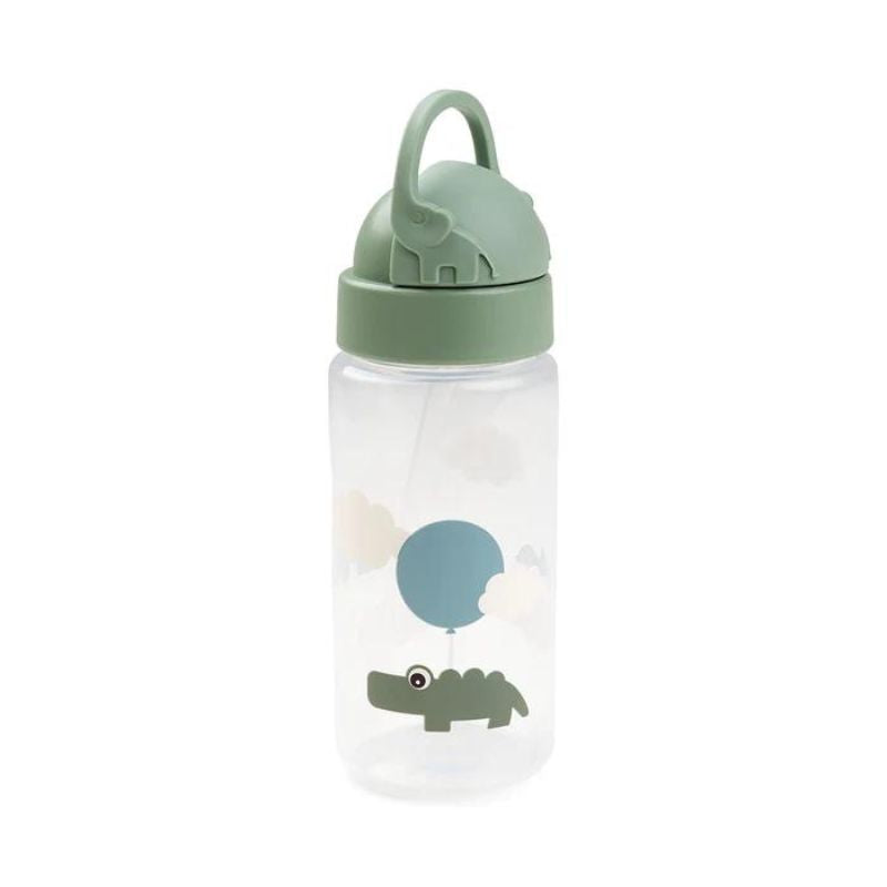 Straw Bottle Croco Green