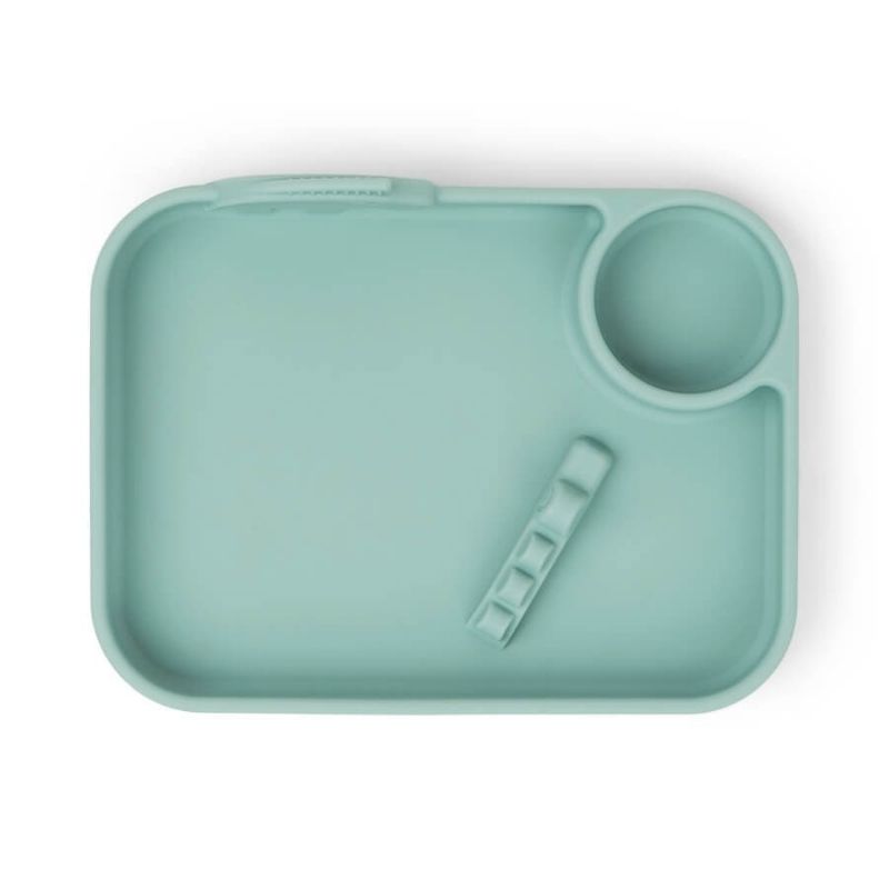 Peekaboo Compartment Plate Blue