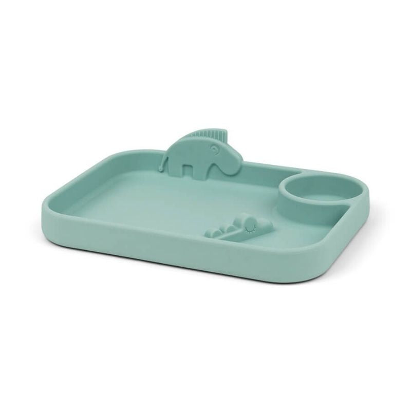 Peekaboo Compartment Plate Blue