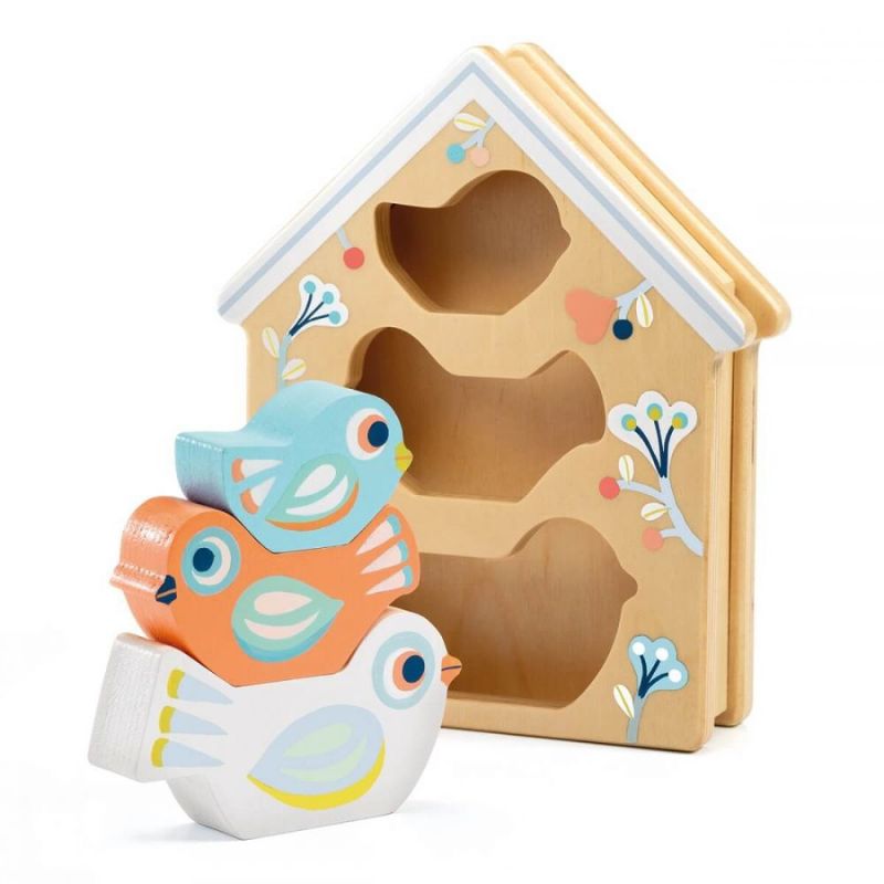 Baby Birdi Wooden Sorting Box and Stacking Birds