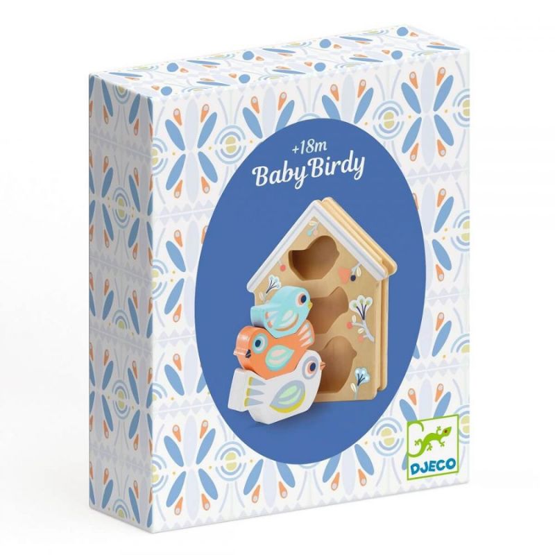 Baby Birdi Wooden Sorting Box and Stacking Birds