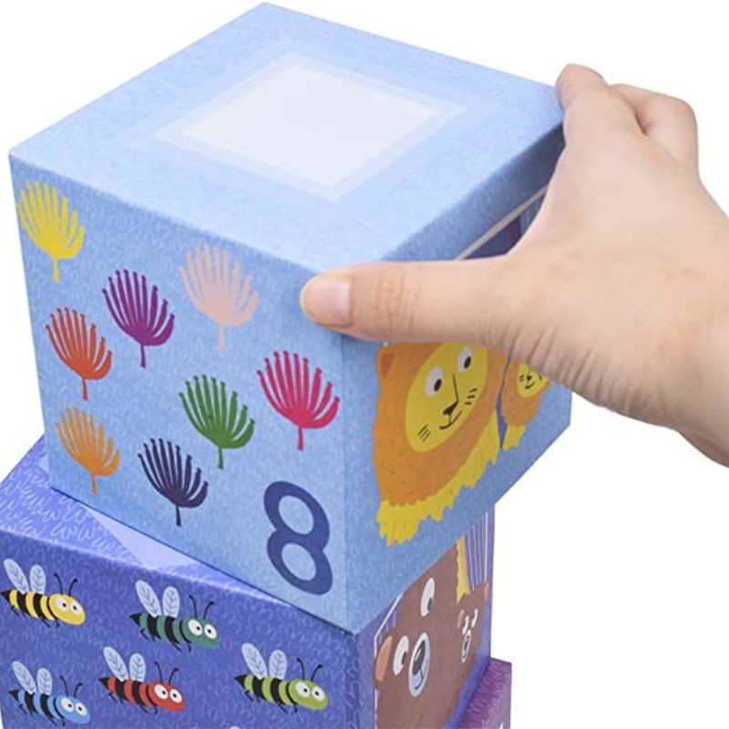 10 Stacking Cubes Rainbow