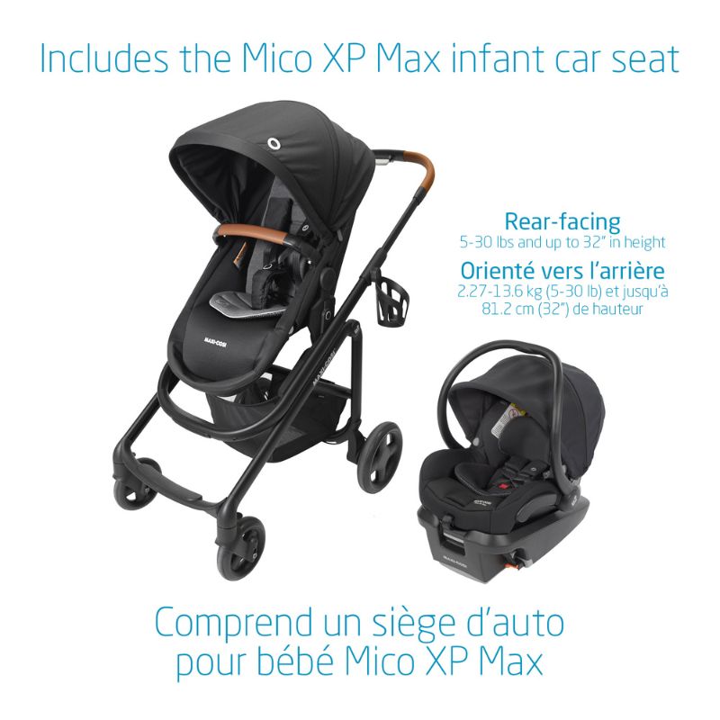 Lila CP Travel System w Mico XP Max - Essential Black