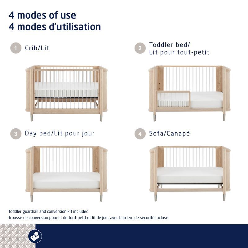 Brisa 4-in-1 Convertible Crib with Toddler Bed/Daybed Conversion Kit