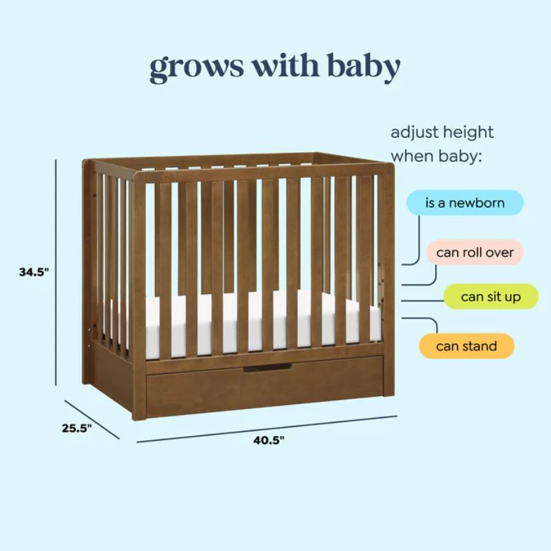 Colby 4-in-1 Convertible Mini Crib with Trundle