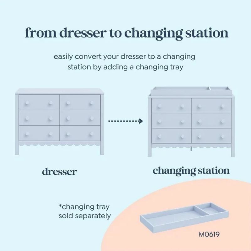 Sammy Scallop 6-Drawer Dresser