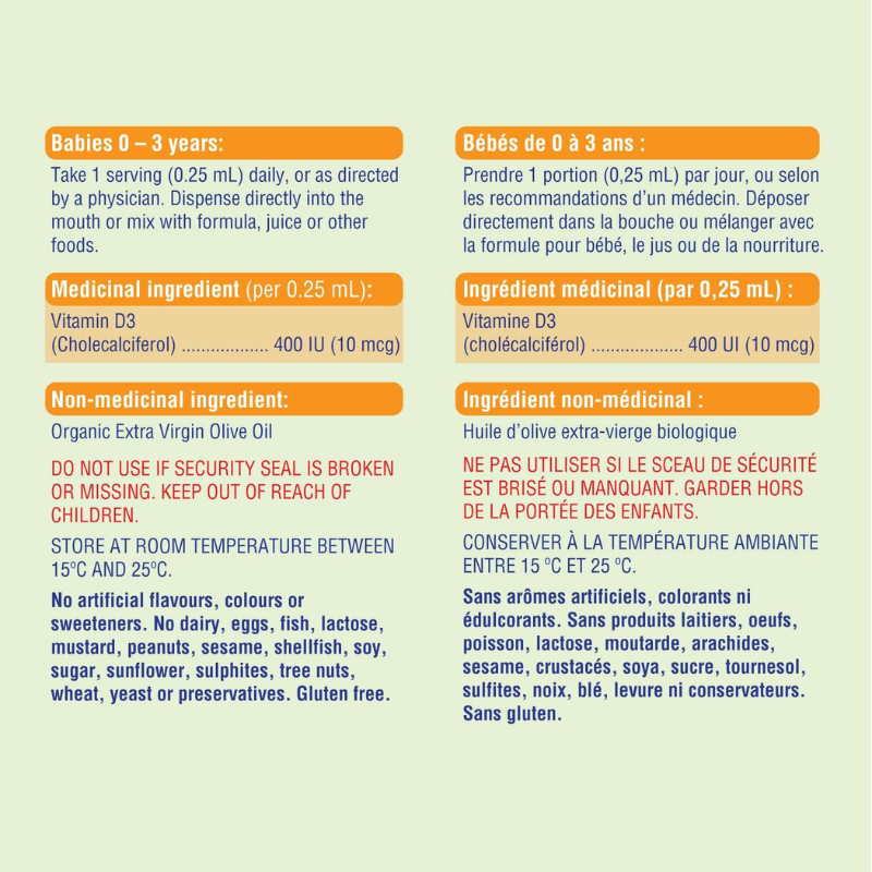 Vitamin D3 Drops for Infants - 25mL
