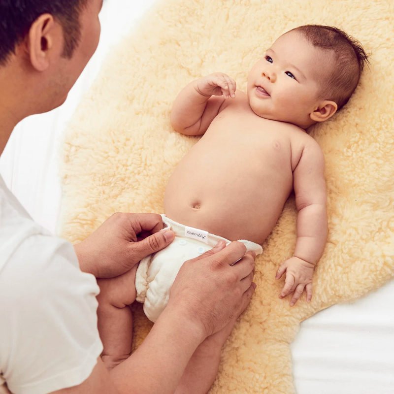 Couche intérieure ajustée en coton biologique, paquet de 3