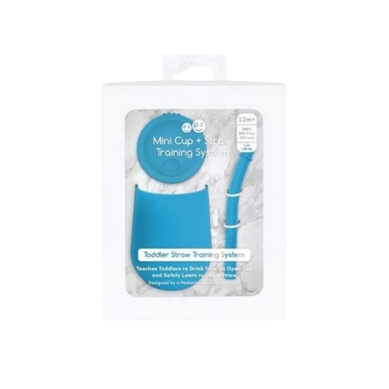 Mini Cup + Straw Blue