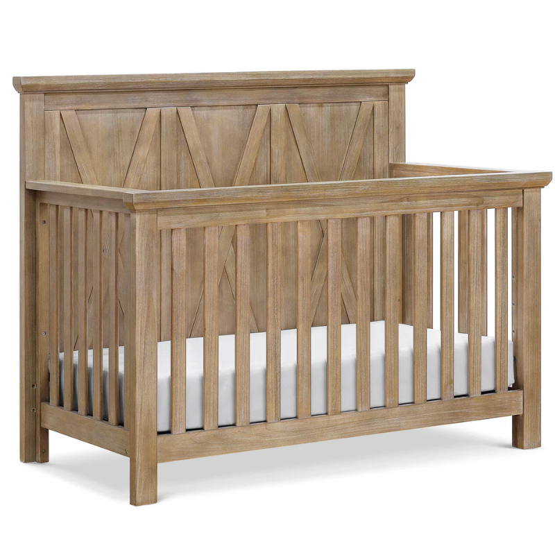 Emory Farmhouse 4-in-1 Convertible Crib by Monogram by Namesake at $899! Shop now at Nestled by Snuggle Bugz for Cribs.