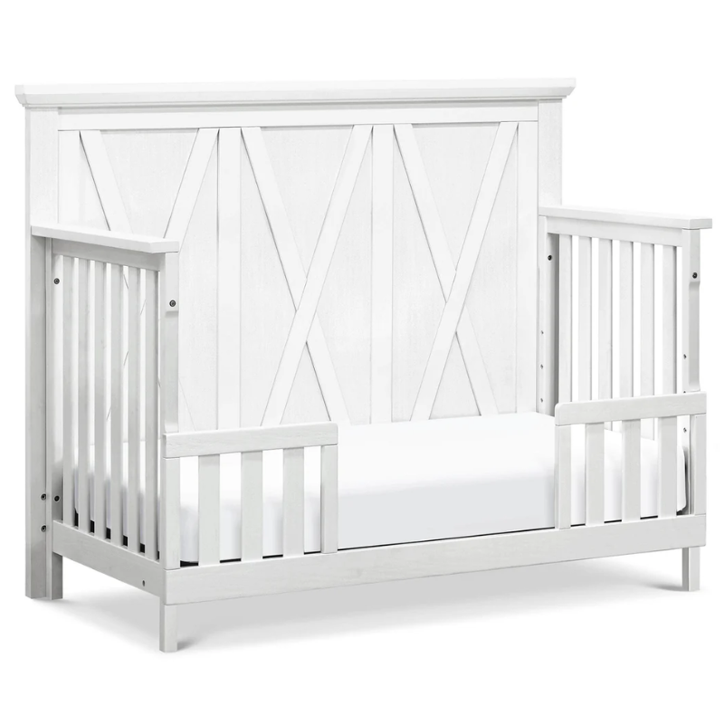 Emory Farmhouse 4-in-1 Convertible Crib by Monogram by Namesake at $899! Shop now at Nestled by Snuggle Bugz for Cribs.