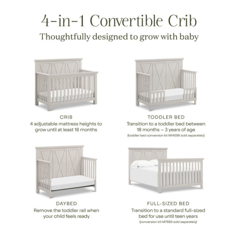 Emory Farmhouse 4-in-1 Convertible Crib