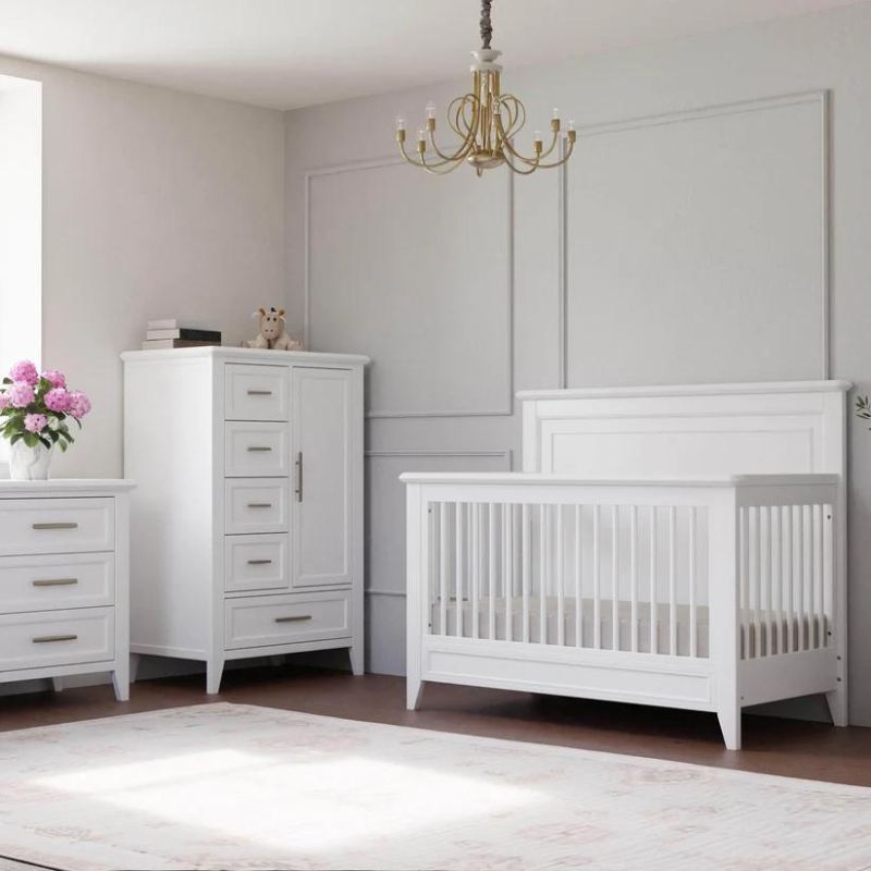 Beckett 4-in-1 Convertible Crib by Monogram by Namesake at $799! Shop now at Nestled by Snuggle Bugz for Cribs.