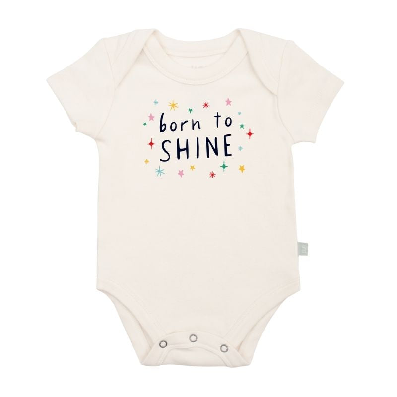 Holiday Graphic Short Sleeve Bodysuit Born to Shine