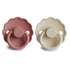 Daisy Natural Rubber Baby Pacifier - 2-Pack Powder Blush & Cream