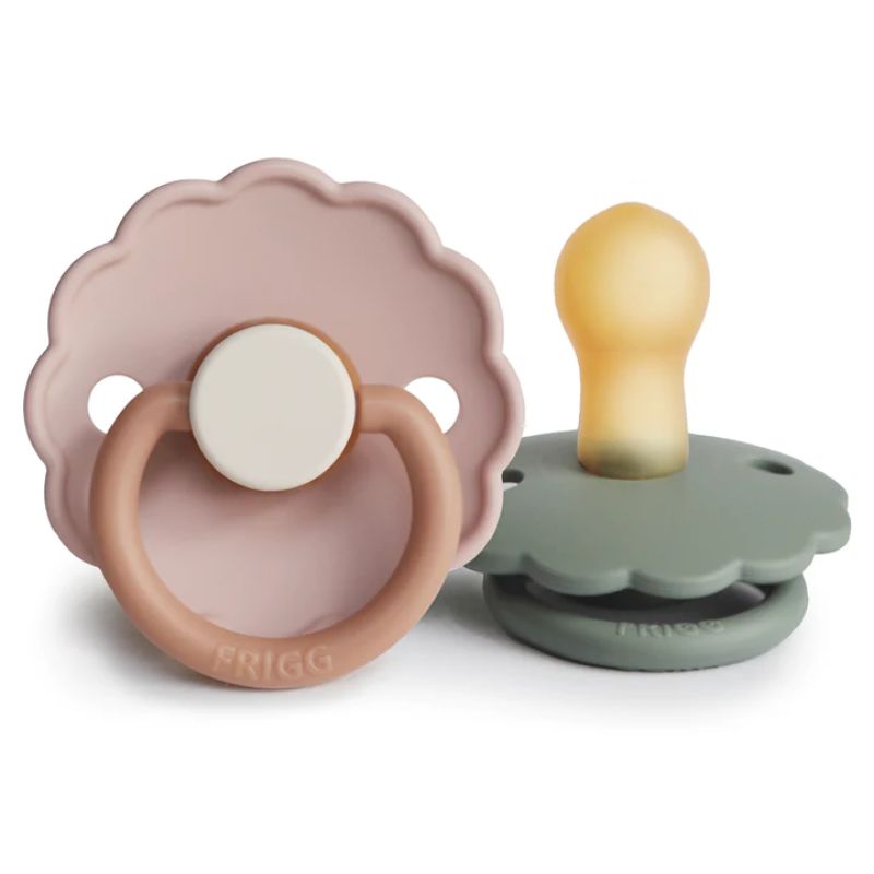 Daisy Natural Rubber Baby Pacifier - 2-Pack Biscuit & Lily Pad