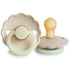 Daisy Natural Rubber Baby Pacifier - 2-Pack Croissant & Cream
