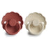 Daisy Silicone Baby Pacifier - 2-Pack Clay & Cream