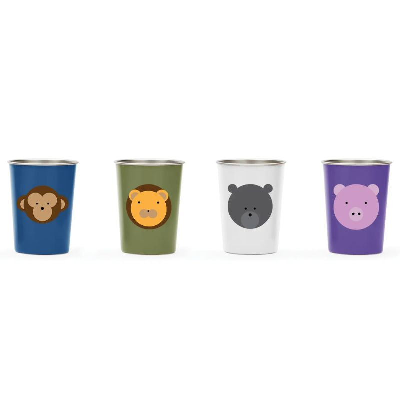 Stainless Steel Animal Cups - Set of 4