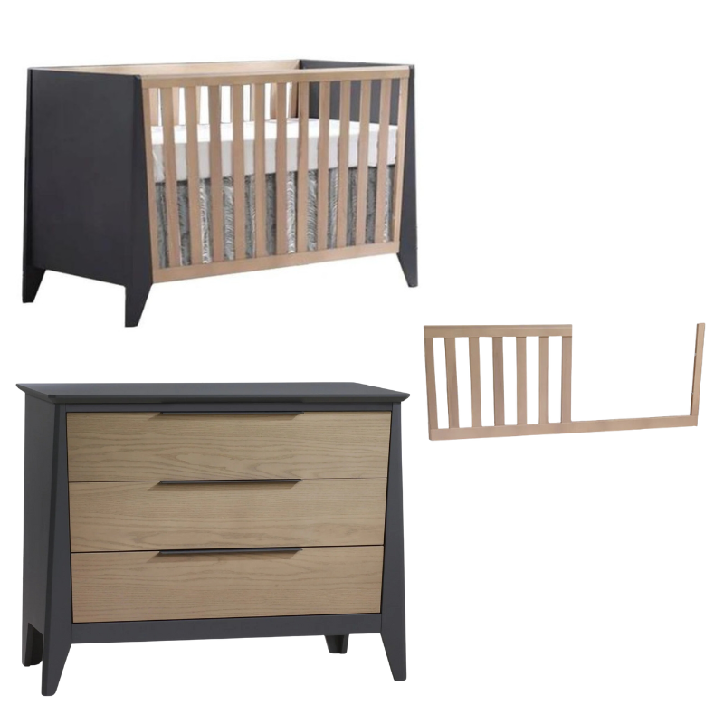 Flexx Crib and Dresser + Toddler Rail Bundle