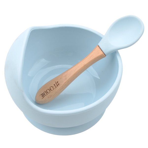 Silicone Bowl + Spoon Set ice blue