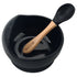 Silicone Bowl + Spoon Set black marble