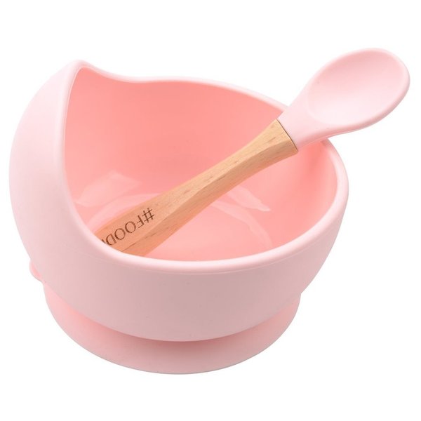Silicone Bowl + Spoon Set delicate pink