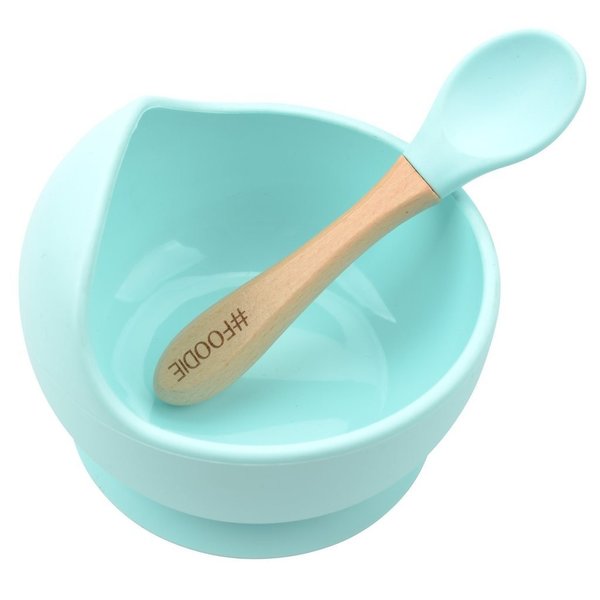 Silicone Bowl + Spoon Set seafoam