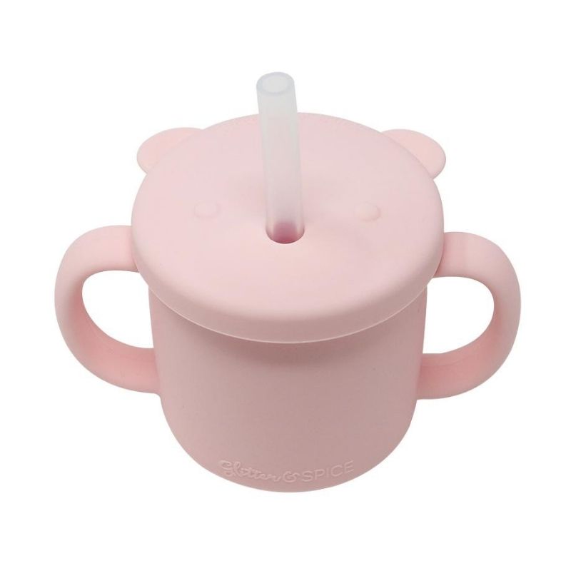 Grow With Me Silicone Bear Cup Pink
