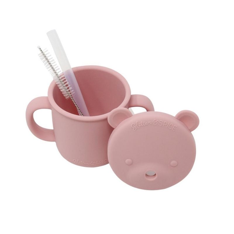 Grow With Me Silicone Bear Cup Rose