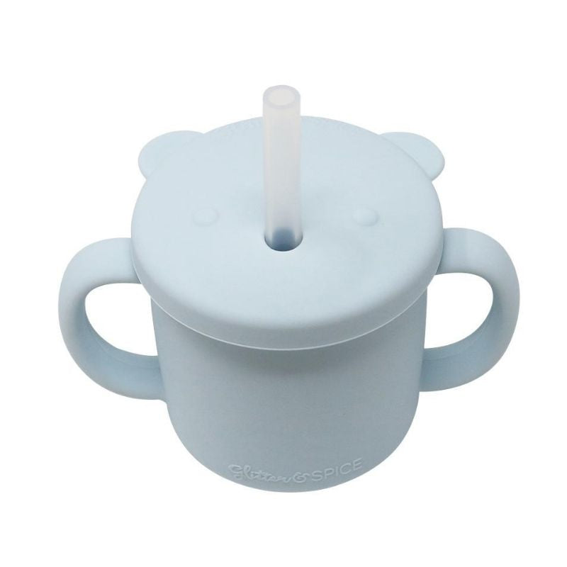 Grow With Me Silicone Bear Cup Ice Blue