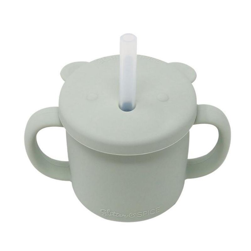 Grow With Me Silicone Bear Cup Sage