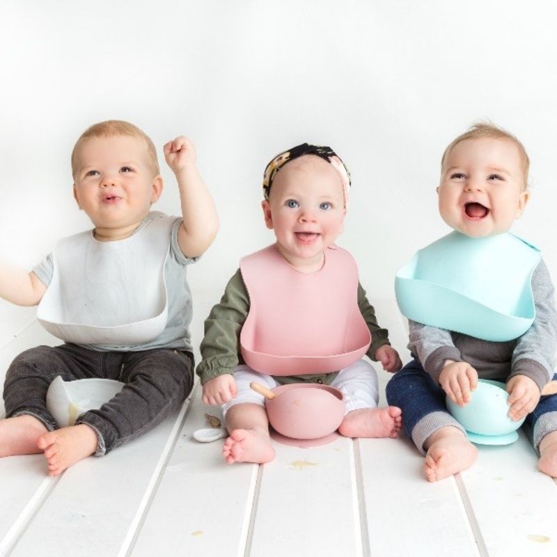 Silicone Food Bibs Dusty Rose