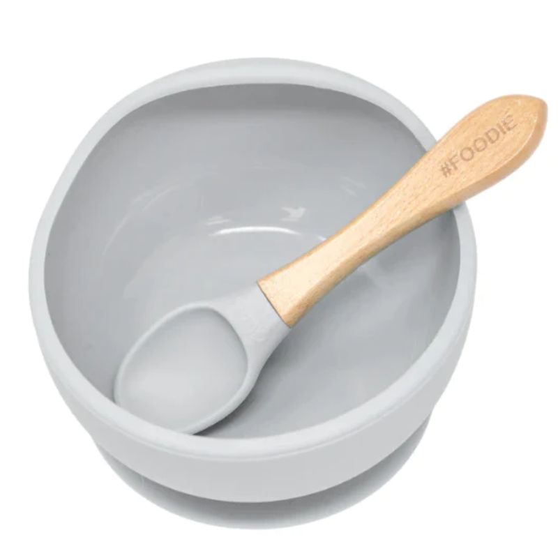 Silicone Bowl + Spoon Set Earl Grey