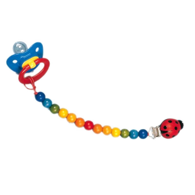 Colourful Wooden Pacifier Chain Clip