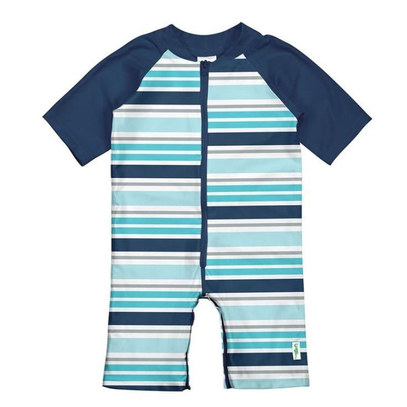 Swim Sunsuit Aqua Multistripe
